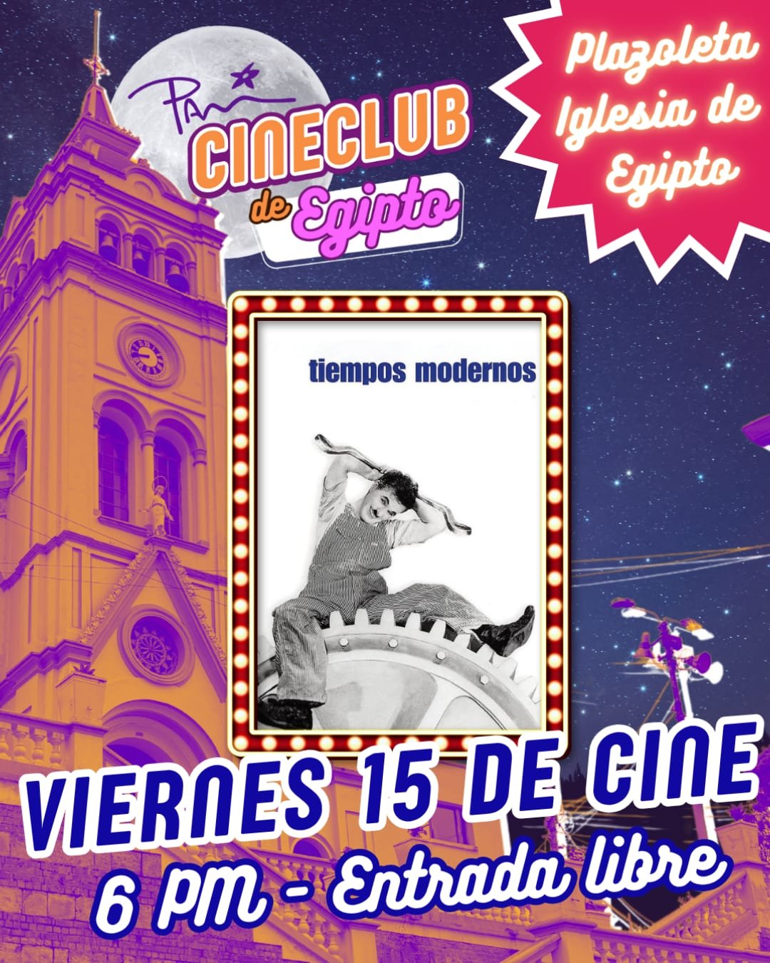 🎬✨ ¡Cine bajo las estrellas en el barrio Egipto! ✨🎬