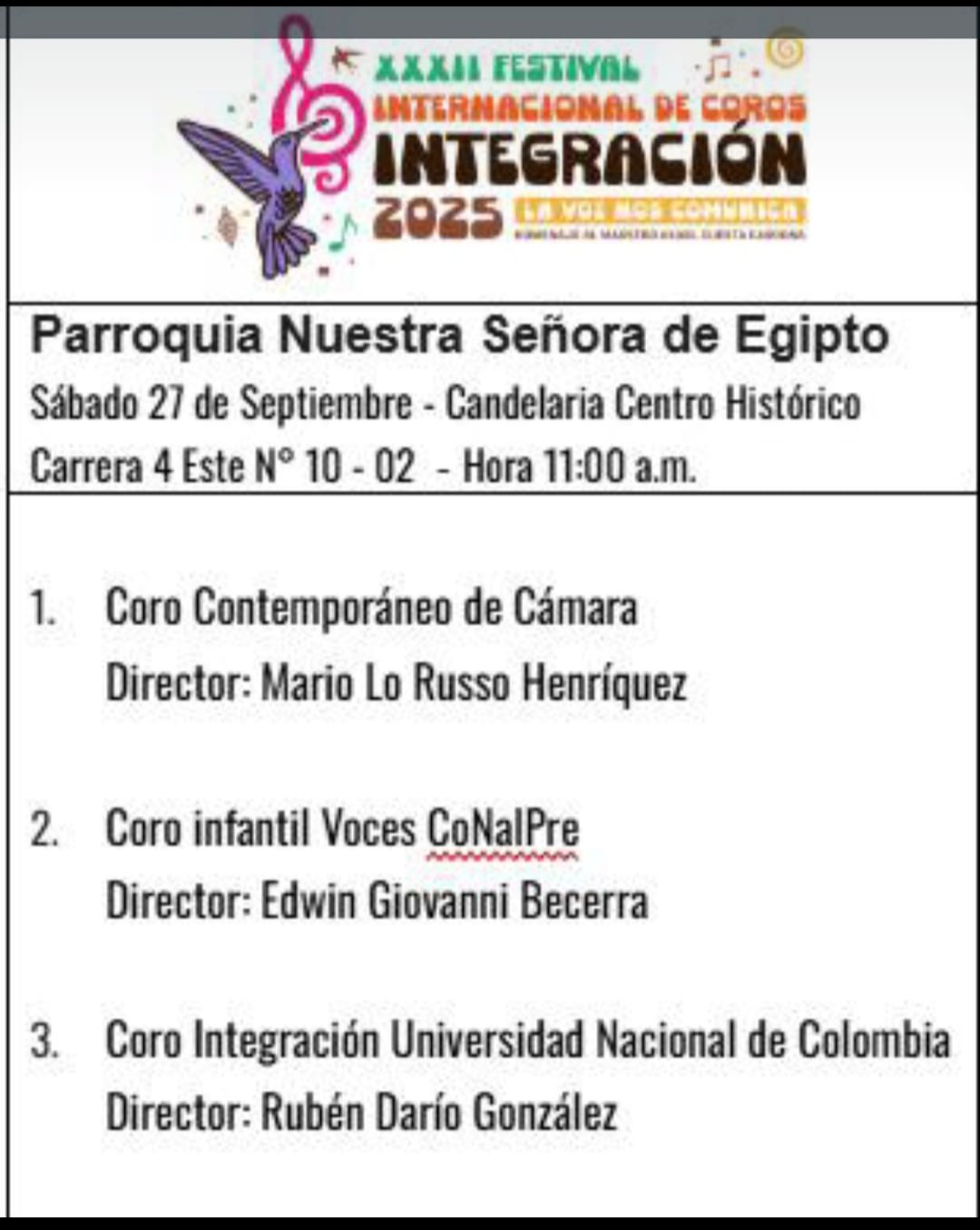 XXXII Festival Internacional de Coros Integración 2025