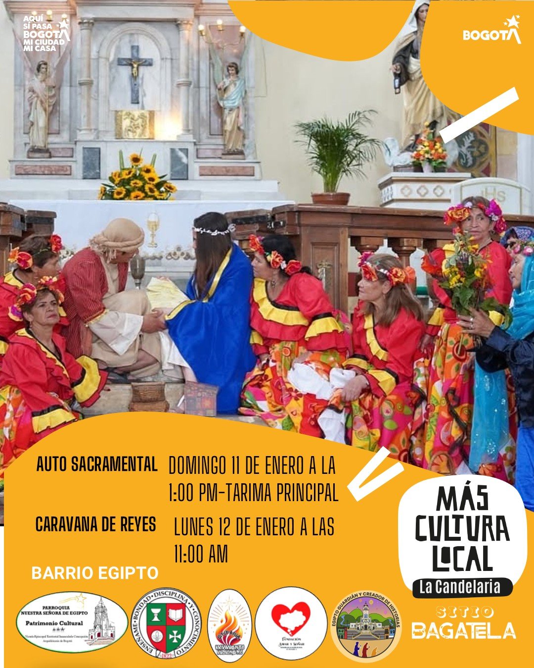 Auto sacramental dentro de la Fiesta de reyes magos y epifanía en la tarima principal