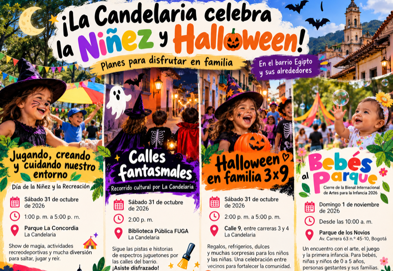 ¡La Candelaria se prepara para celebrar el Día de la Niñez y Halloween! 🎃